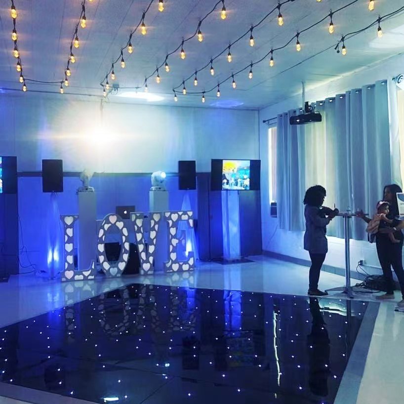 Led Twinkle Starlit Portable Event Light Up Mat Miroir Magnétique De Mariage Blanc Led Dancing Floor À Vendre